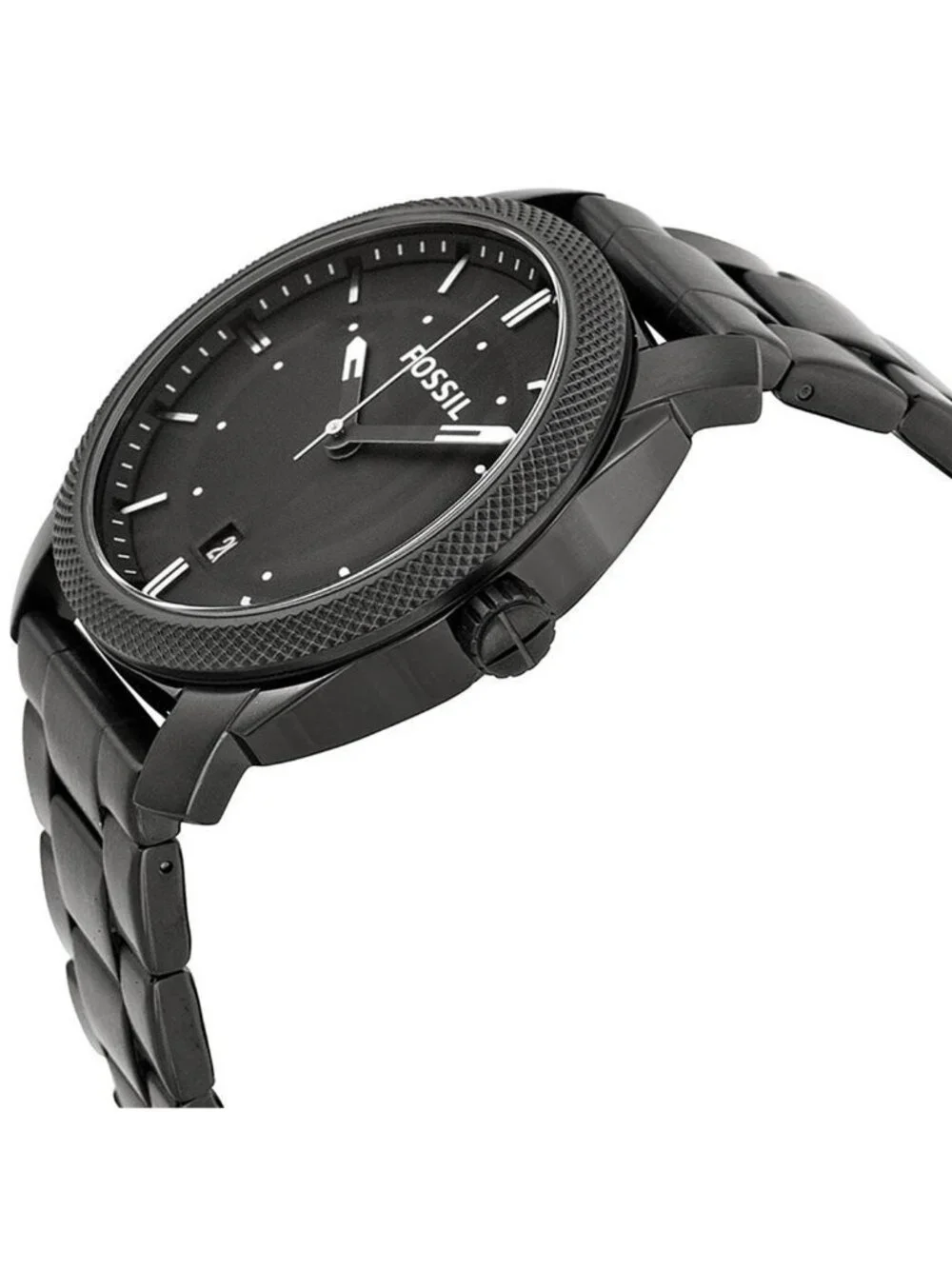 NWT Fossil Machine Black Dial Black-plated Men's Watch